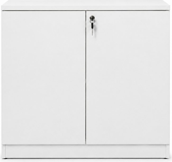 Тумба для хранения белая с замком 80×30×80 см