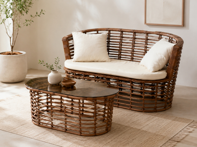 Журнальный стол Oasis Collection Solana коричневого цвета в аренду